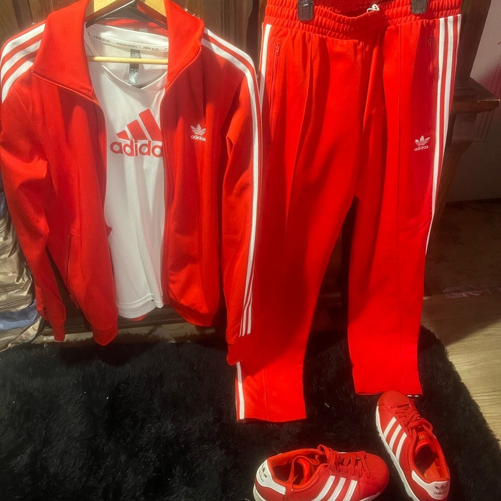 Adidas Red Suit Set with White Accents